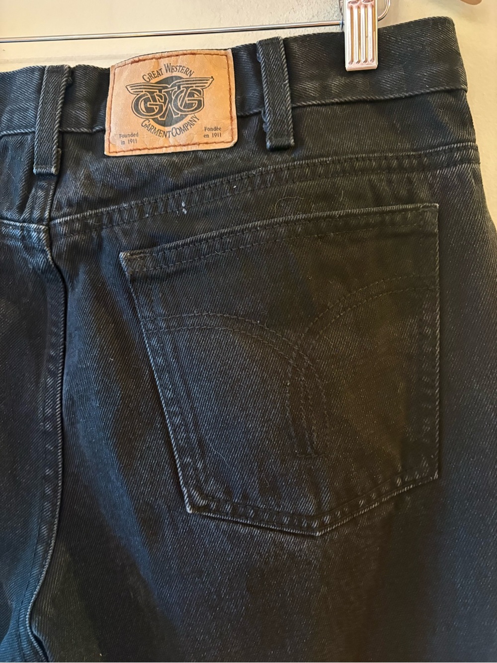 Vtg 90s GWG Faded Black Straight Leg Jeans Made In Canada, size 36 but fit small